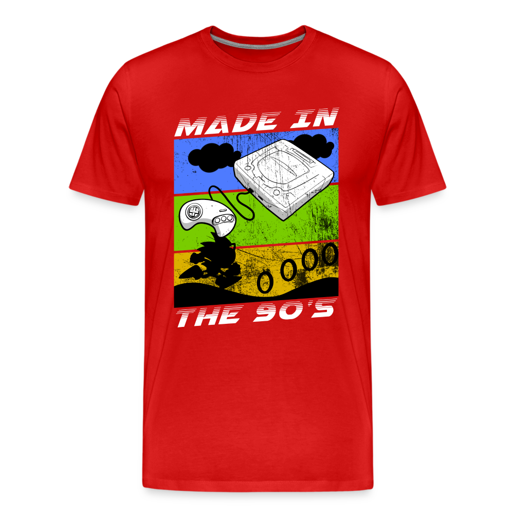 GU 'Made in the 90's' Men’s Premium Organic T-Shirt - White - red