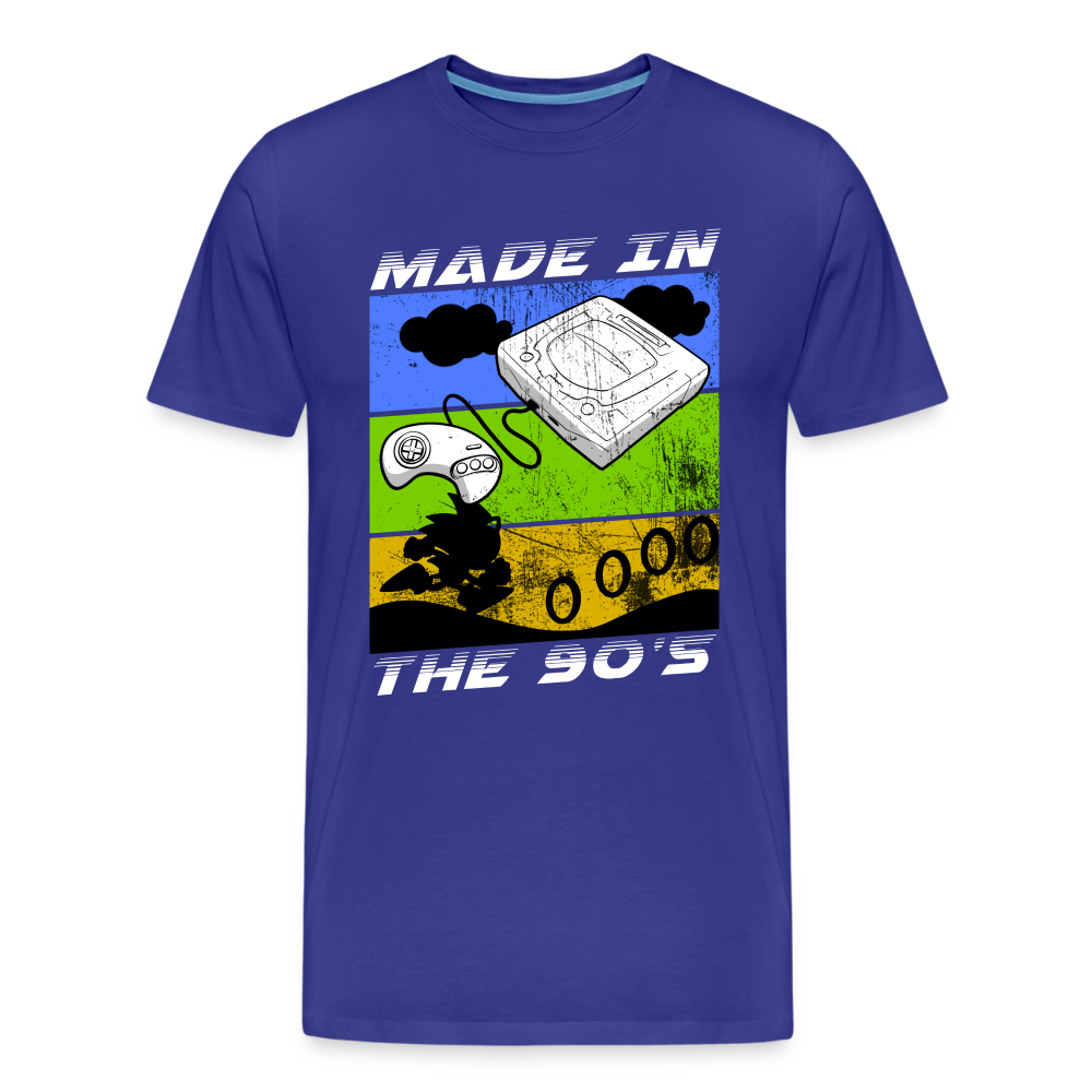 GU 'Made in the 90's' Men’s Premium Organic T-Shirt - White - royal blue