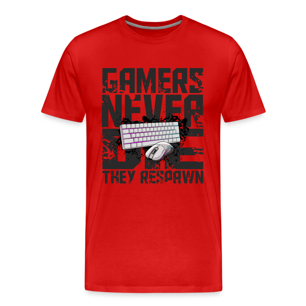 GU 'Gamers Never Die' Men’s Premium Organic T-Shirt - M&K - red