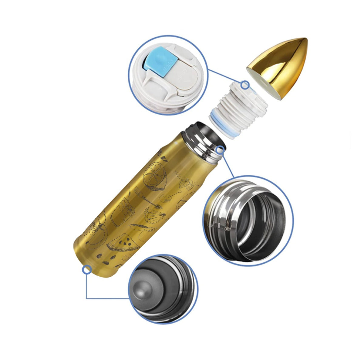 16oz All Over Print Bullet Tumbler