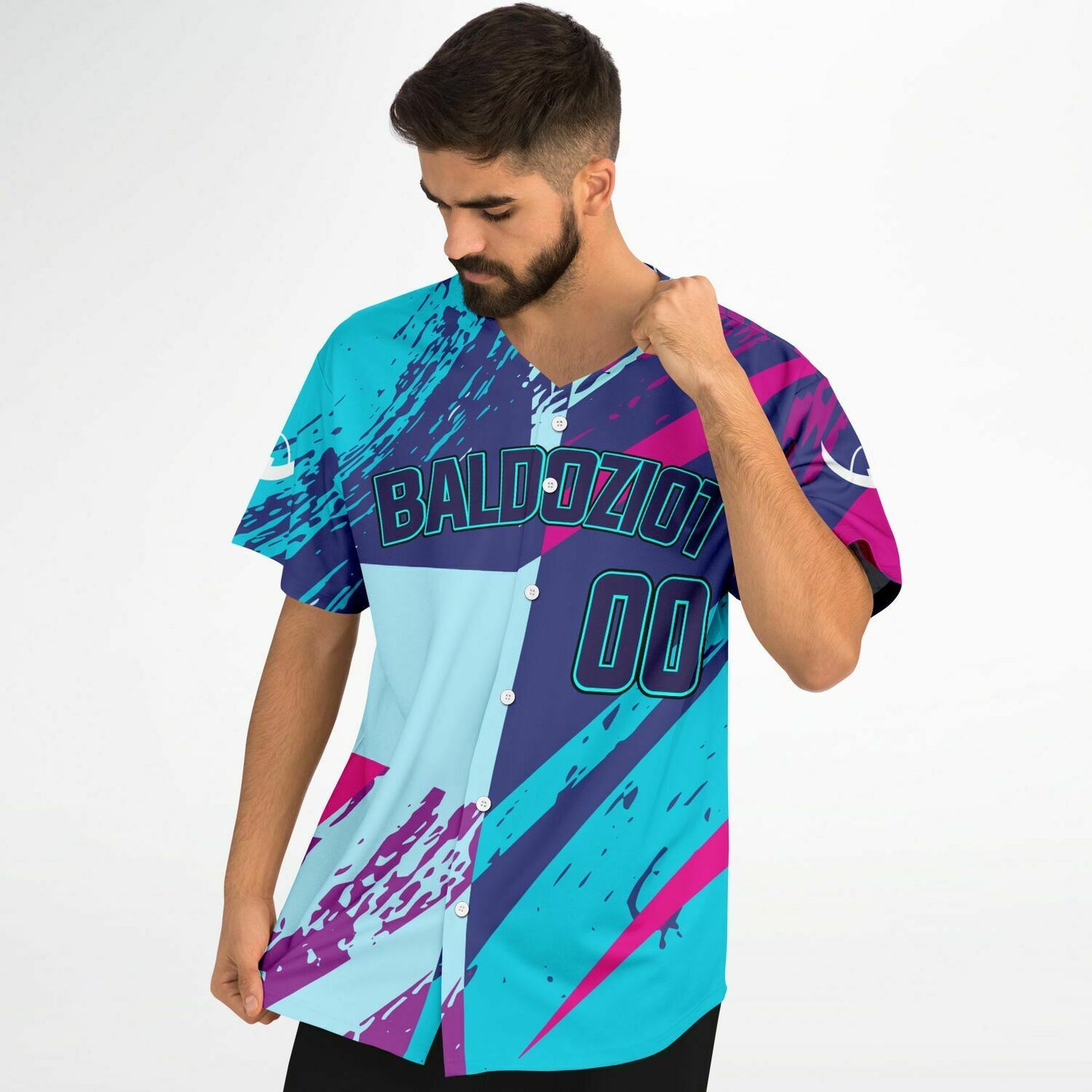 Adult Baldoziot 'Aqua Splash' Custom Baseball Jersey