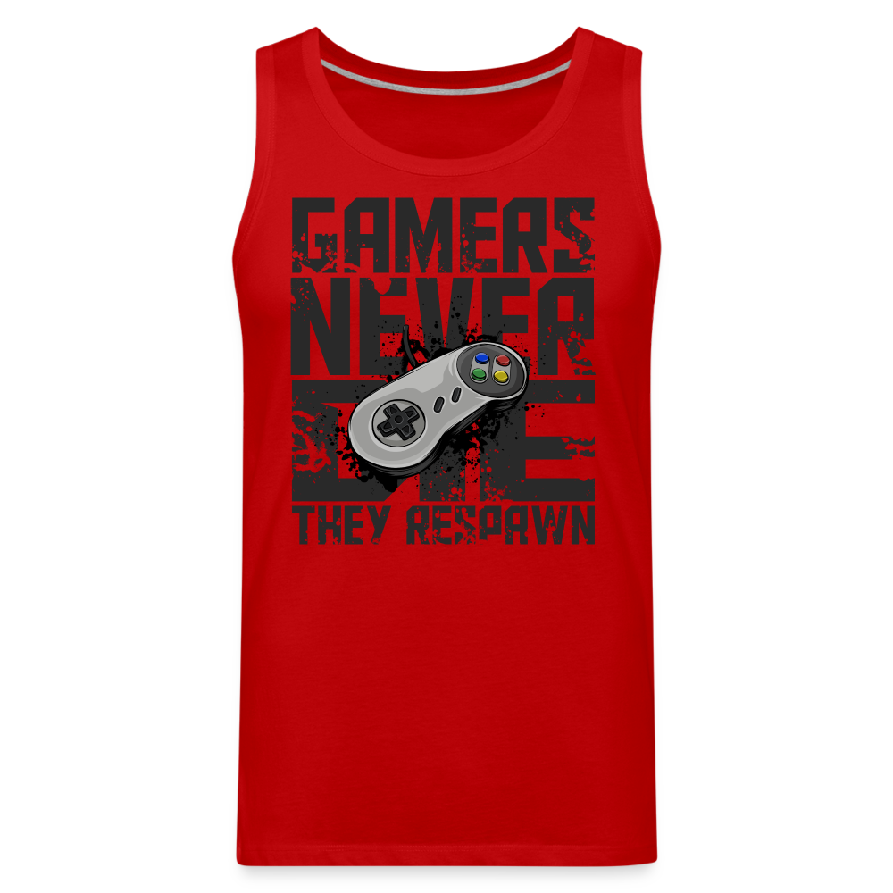 Men's Gamers Never Die Tank Top - Retro