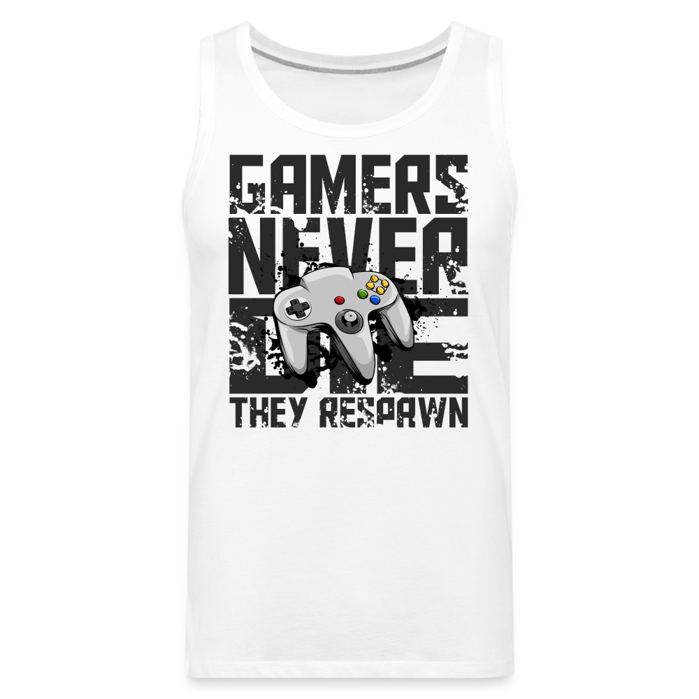 Men's Gamers Never Die Tank Top - Retro