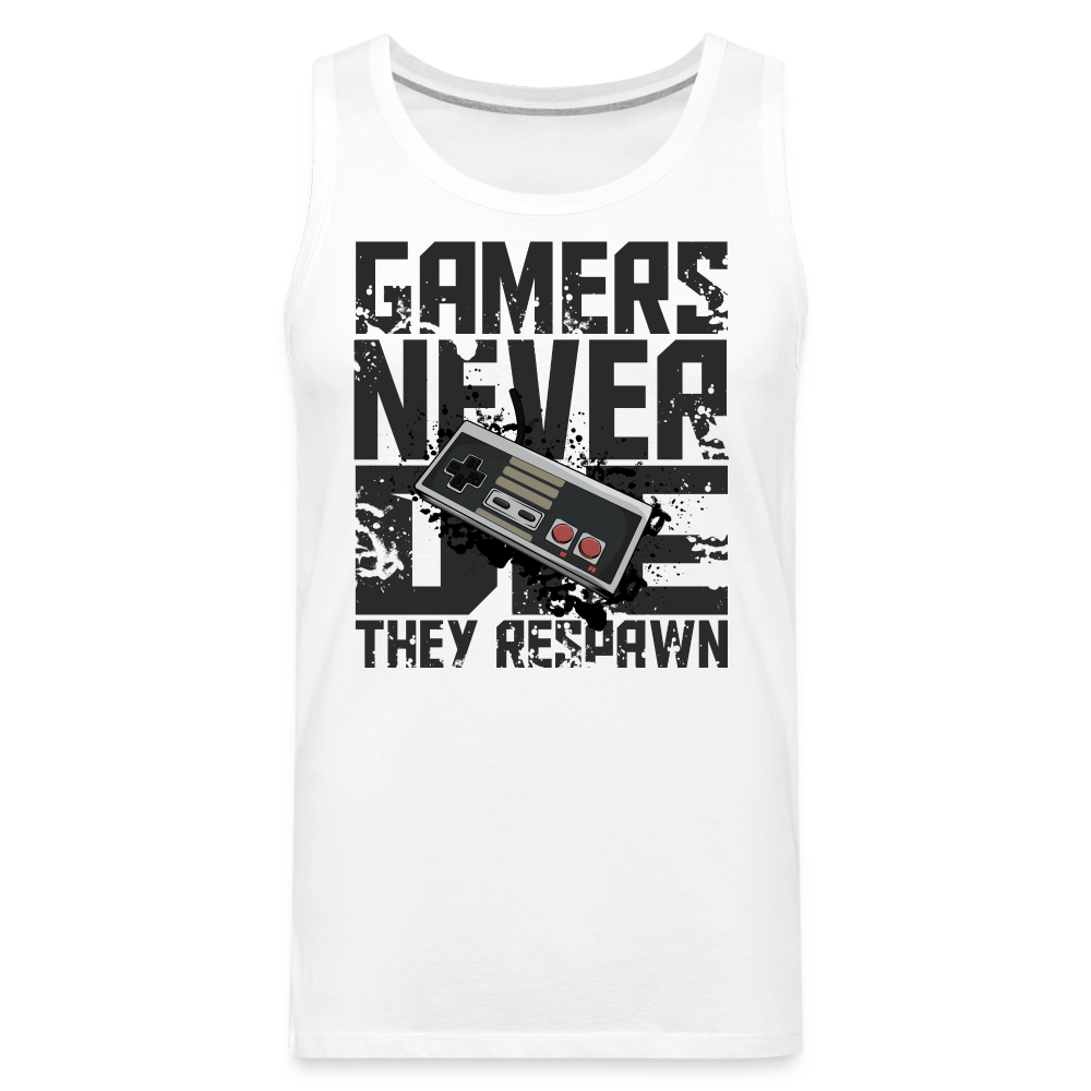 Men's Gamers Never Die Tank Top - Retro