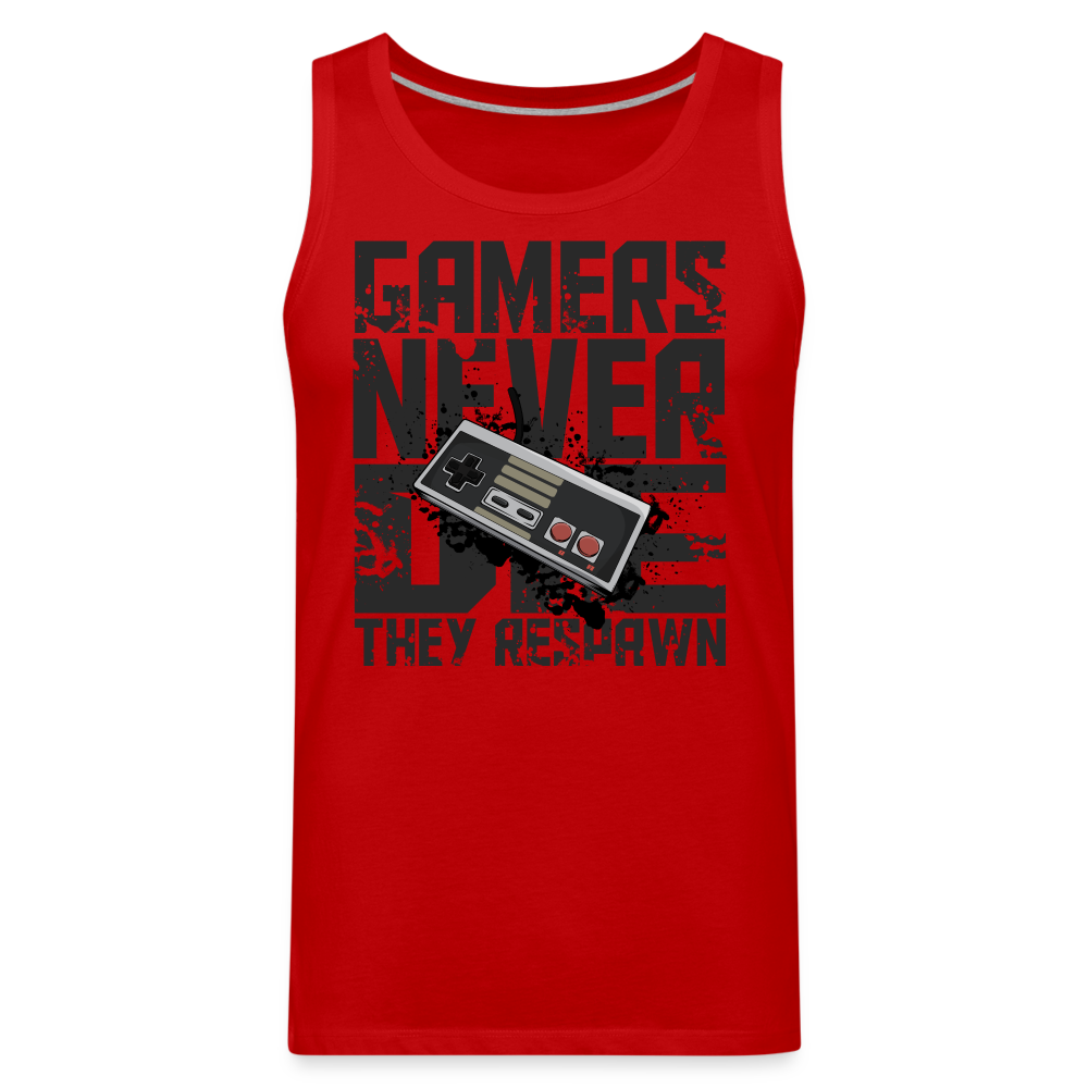 Men's Gamers Never Die Tank Top - Retro
