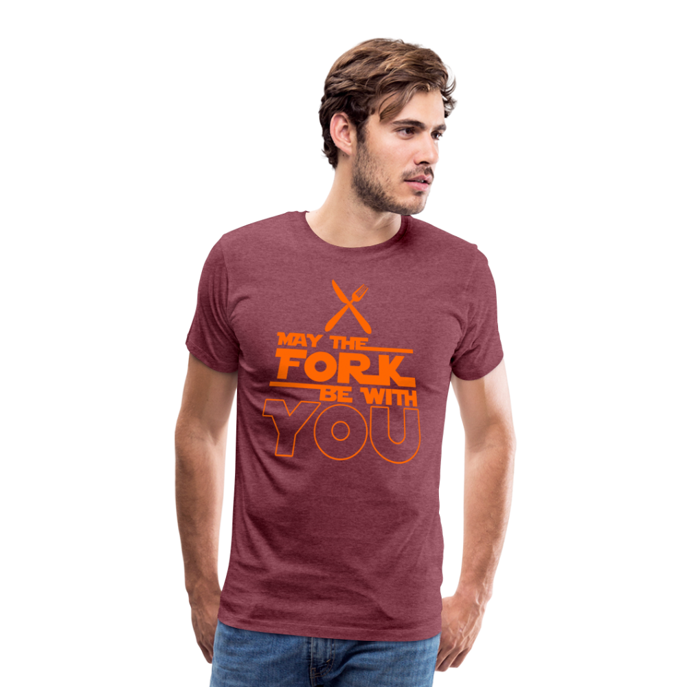 GU 'May the Fork' Unisex Premium T-Shirt - heather burgundy