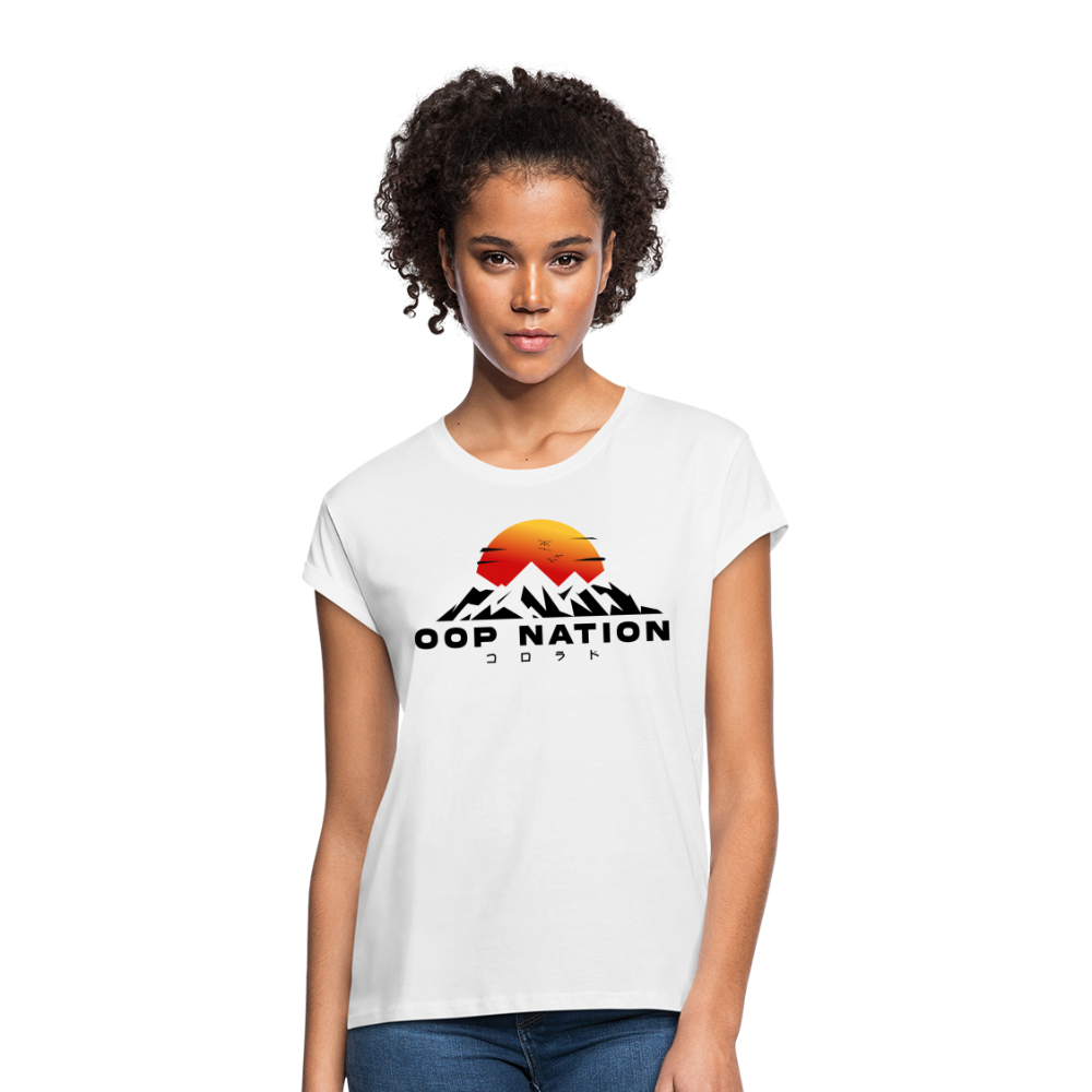 Oop Nation Women's Relaxed Fit T-Shirt - white