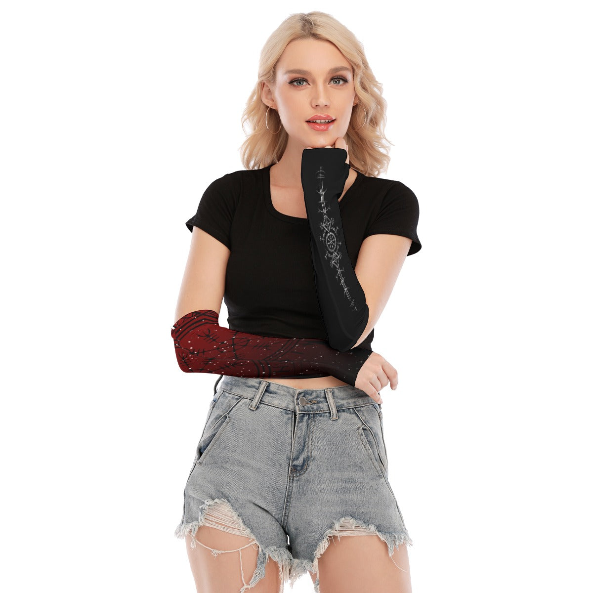Nordic Runes Gaming Fingerless Gloves