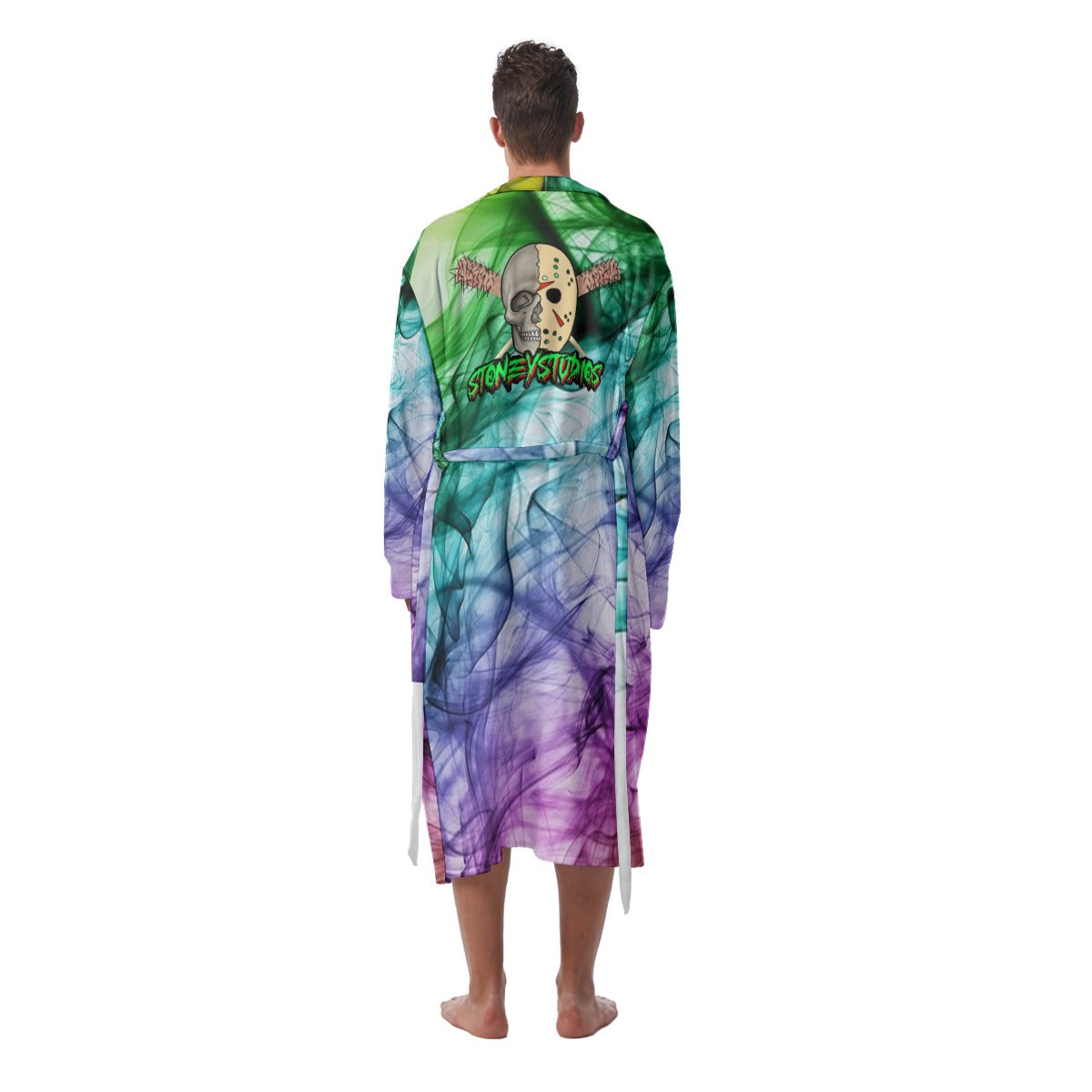 StoneyStudios Men's AOP Long Fleece Robe