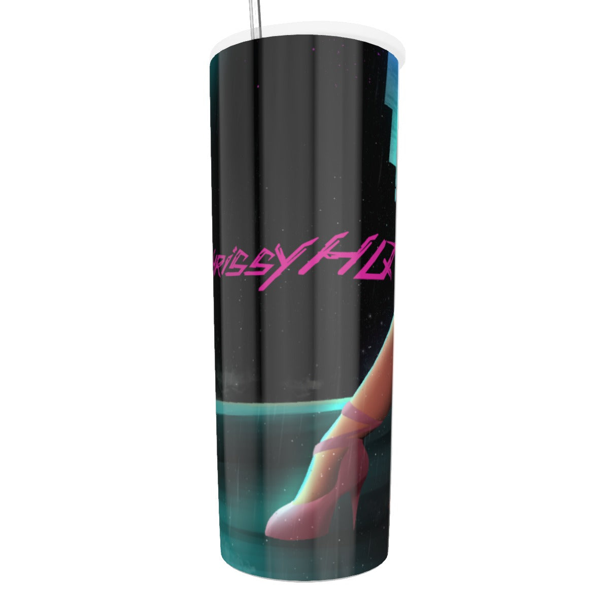 ChrissyHQ 20oz Glitter Tumbler With Straw