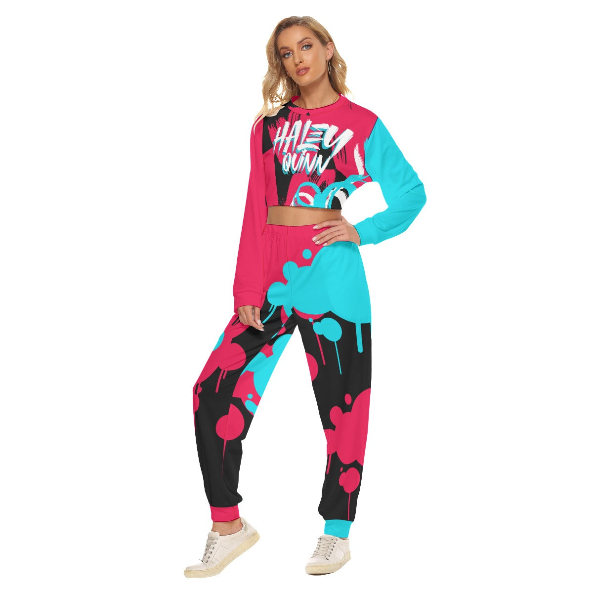 Haley Quinn Women's AOP Cropped Sweatsuit