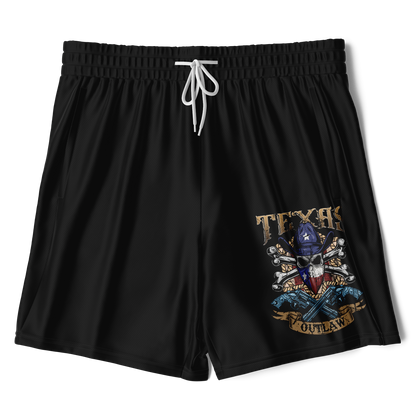 Men's Texas Outlaw Skull and Bones 2-in 1 Shorts