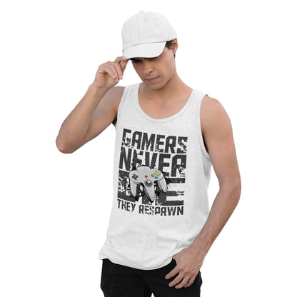 Men's Gamers Never Die Tank Top - Retro