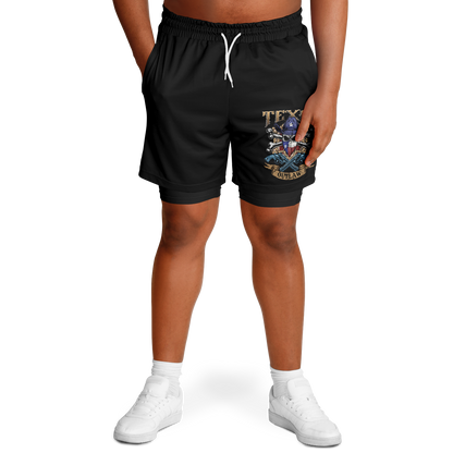 Men's Texas Outlaw Skull and Bones 2-in 1 Shorts