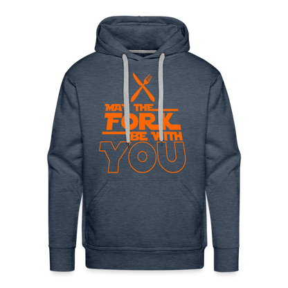 GU 'May the Fork' Unisex Premium Hoodie - heather denim