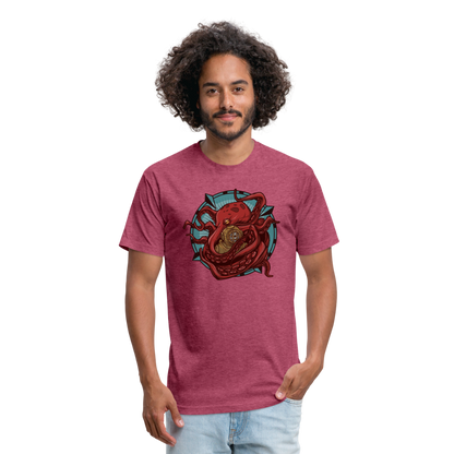 Adult Reid Likes Games Fitted T-Shirt - heather burgundy