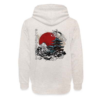 Adult AllTimePrime 'Summer Pagoda' Shawl Collar Hoodie - heather oatmeal