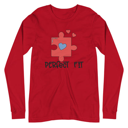 Adult 'Perfect Fit Pink Piece' Long Sleeve T-Shirt