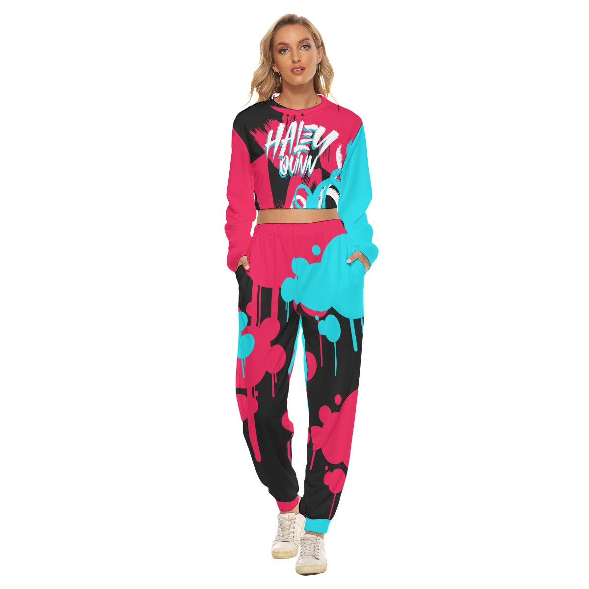 Haley Quinn Women's AOP Cropped Sweatsuit