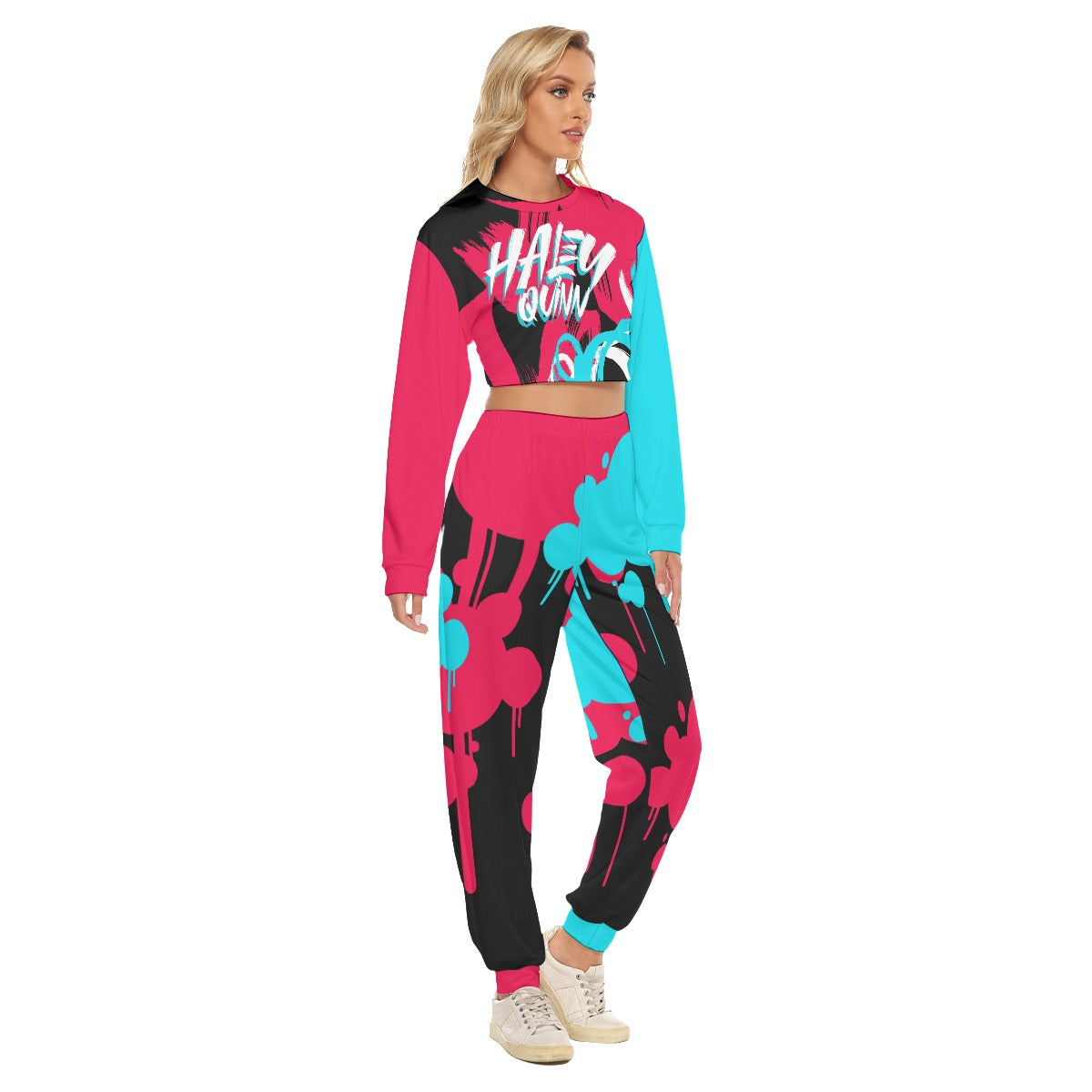 Haley Quinn Women's AOP Cropped Sweatsuit