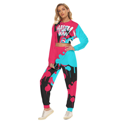 Haley Quinn Women's AOP Cropped Sweatsuit