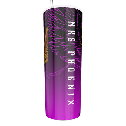 MrsPH0ENIX AOP 20oz Glitter Tumbler With Straw