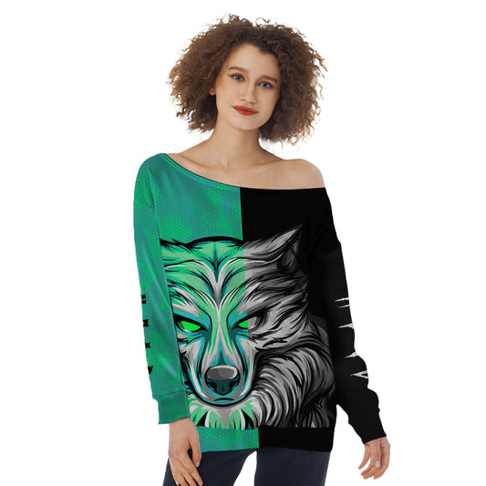 JonSnow Women's AOP Off Shoulder Oversized Sweatshirt